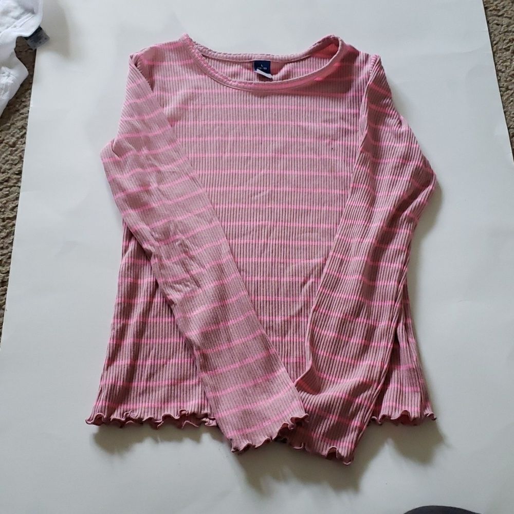Girls Ribbed Stripped Long Sleeve Bundle of 2 - Picture 3 of 4